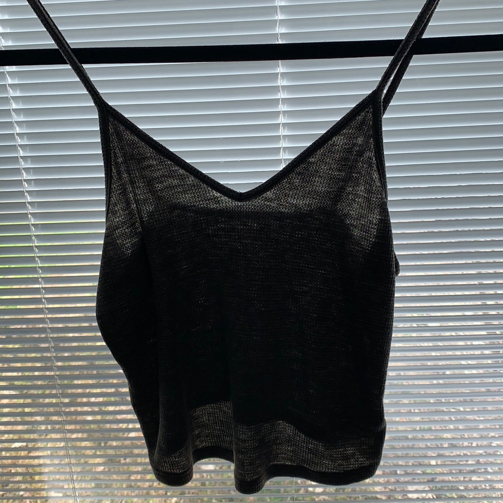 faded grey cropped tank top